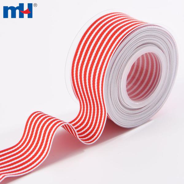 Оптова стрічка Grosgrain у червону та білу смужку 1 1/2 дюйма