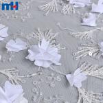 Tessuto di pizzo 3D con paillettes