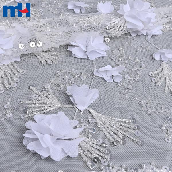 Tessuto di pizzo 3D con paillettes