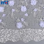Tessuto di pizzo 3D con paillettes