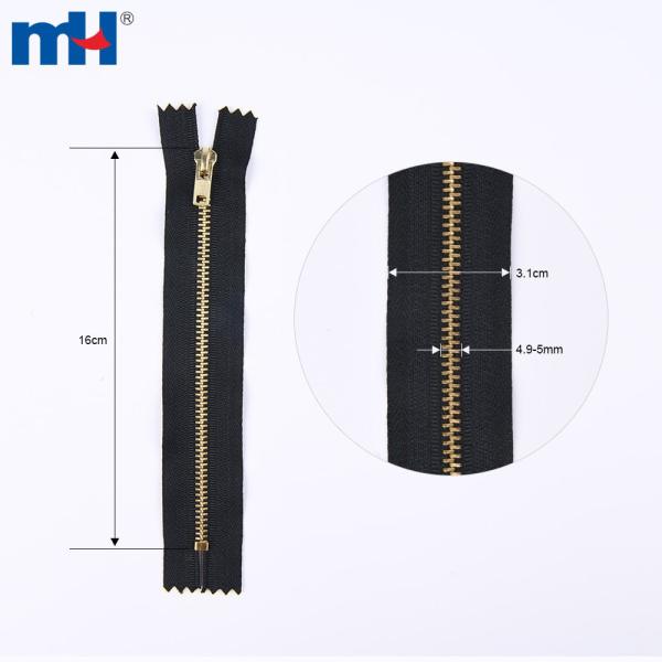 # 4 Cerniera in metallo ottone 4yg per jeans
