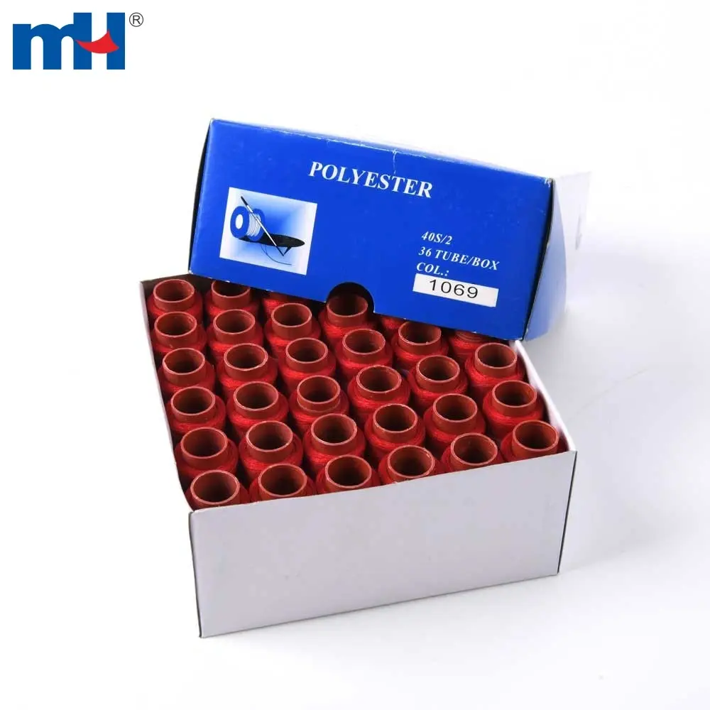 36 adet 40/2 polyester dikiş ipliği bobinleri ipek bluzlar için şifon eşarplar