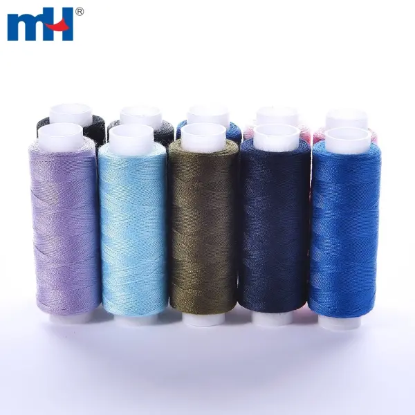 15 adet/kutu 200 metre/koni 40 iplikçik/2 grup renkli polyester dikiş ipliği