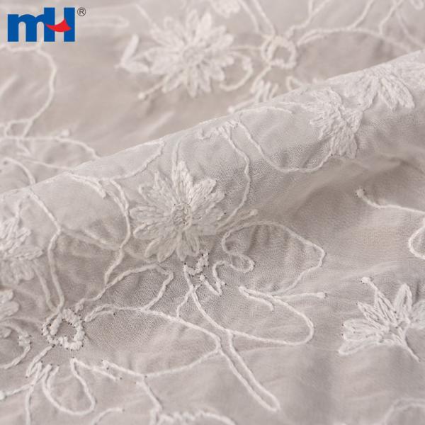 Tecido bordado Chikankari