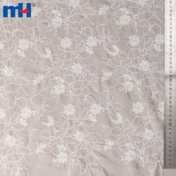 Tecido bordado Chikankari
