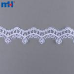 Elegante borde de encaje de malla bordado de 4 cm de diámetro con perlas