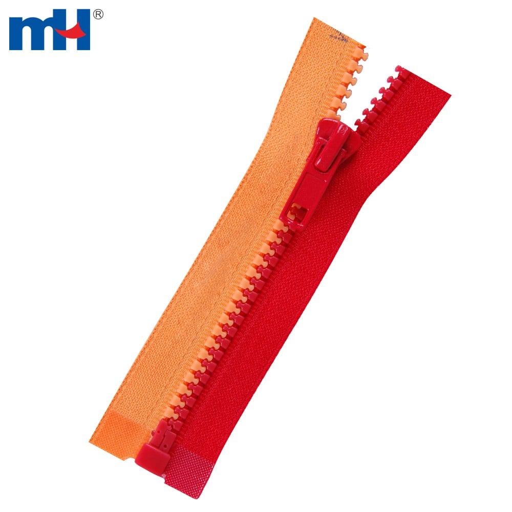Zíper moldado em plástico, zíper de jaqueta de plástico, zíper de dentes de plástico