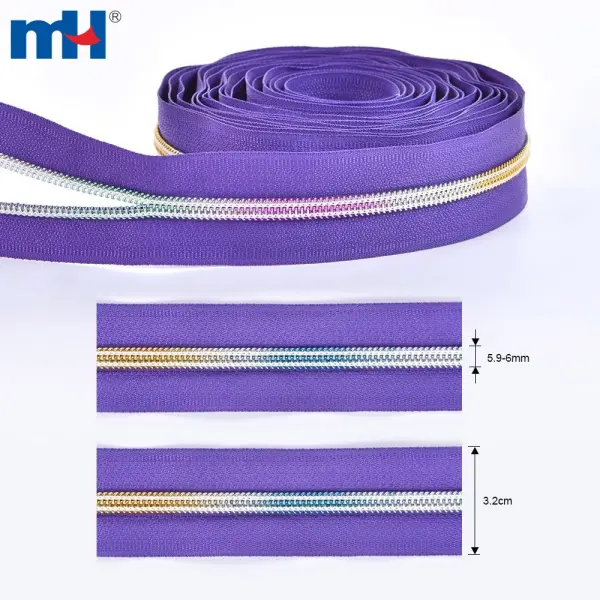 Wholesale multi color teeth zipper and long chain