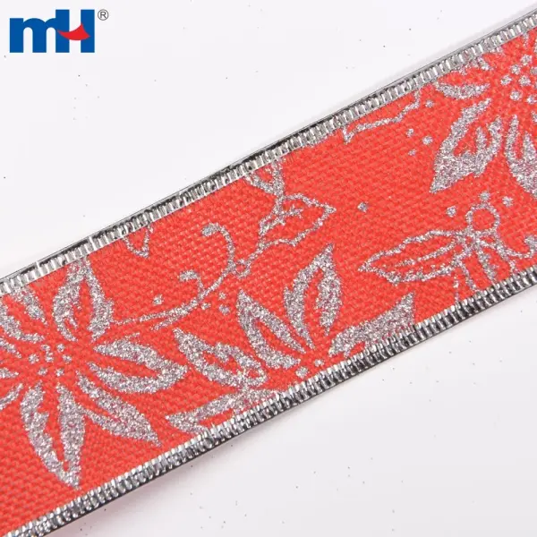 Cintas navideñas con alambre plateado brillante