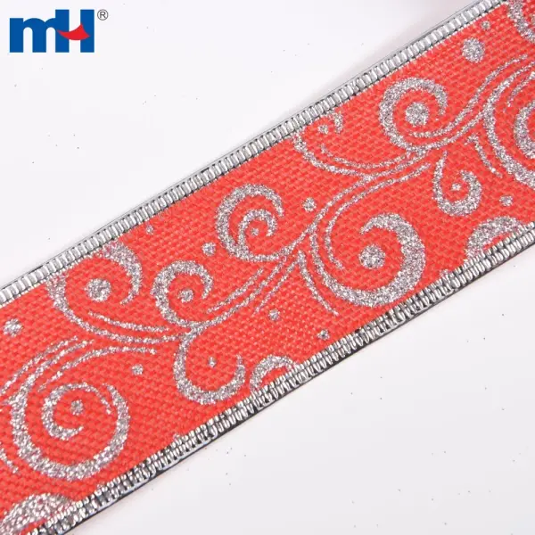 Cintas navideñas con alambre plateado brillante