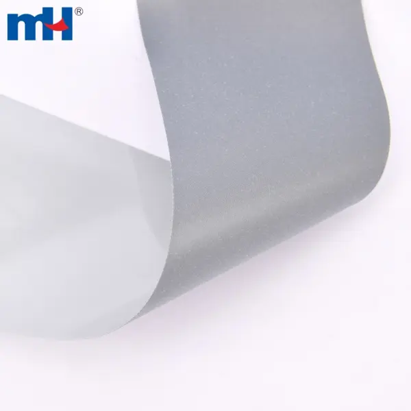 High visibility elastic reflective tape sewn onto clothing