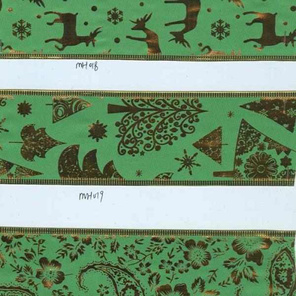 Emerald green Christmas ribbon with wire edge