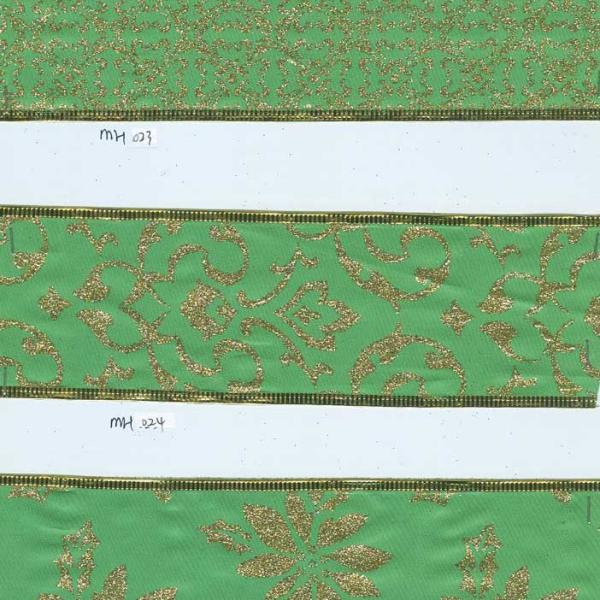 Emerald green Christmas ribbon with wire edge