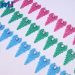 Bisel de diamantes de imitación de plástico con forma de lágrima de 72 mm - Adorno floral brillante