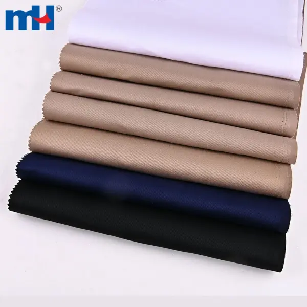 Tissu sergé polyester kaki