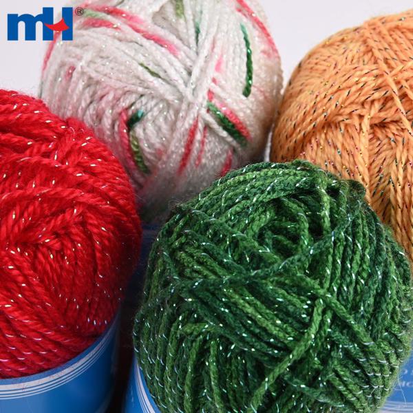 Metallic acrylic blend sewing yarn