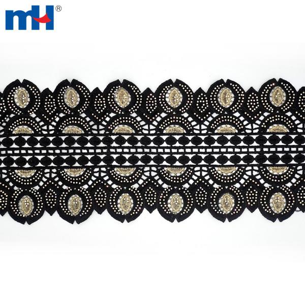 Rinstones bilan Afrika dantelli trim