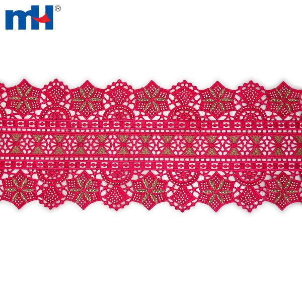 African lace trim with rhinestones