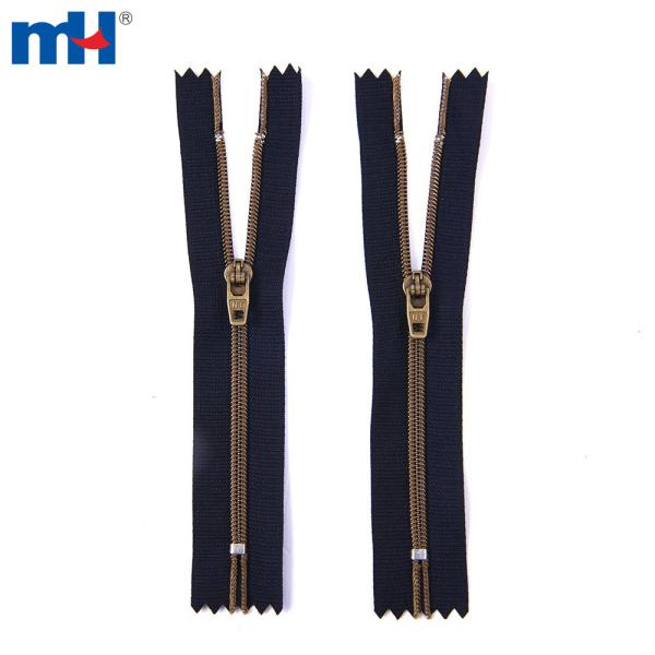 #3.5 Zíper Enrolado de Nylon Metálico de Latão Antigo