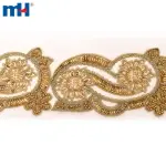 Decoración de boda de encaje bordado dorado