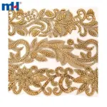 Decoración de boda de encaje bordado dorado