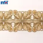 Decoración de boda de encaje bordado dorado