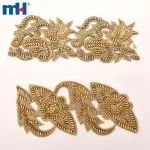 Decoración de boda de encaje bordado dorado