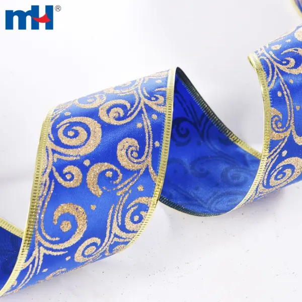 Blue Christmas decorative ribbon