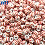 Koraliki ceramiczne w paski okrągłe