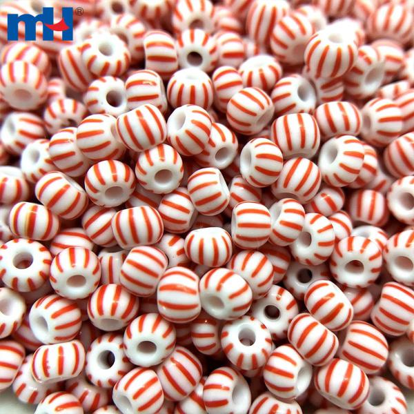 Koraliki ceramiczne w paski okrągłe