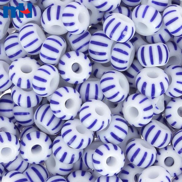 Koraliki ceramiczne w paski okrągłe