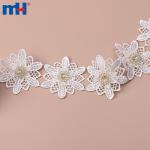 Water-soluble chemical lace decoration with rhinestones