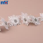 Water-soluble chemical lace decoration with rhinestones