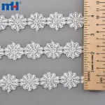 Мереживна стрічка діаметром 1 дюйм, хімічно вишита