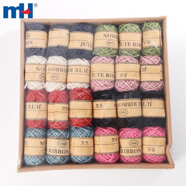 Corde de jute torsadée colorée