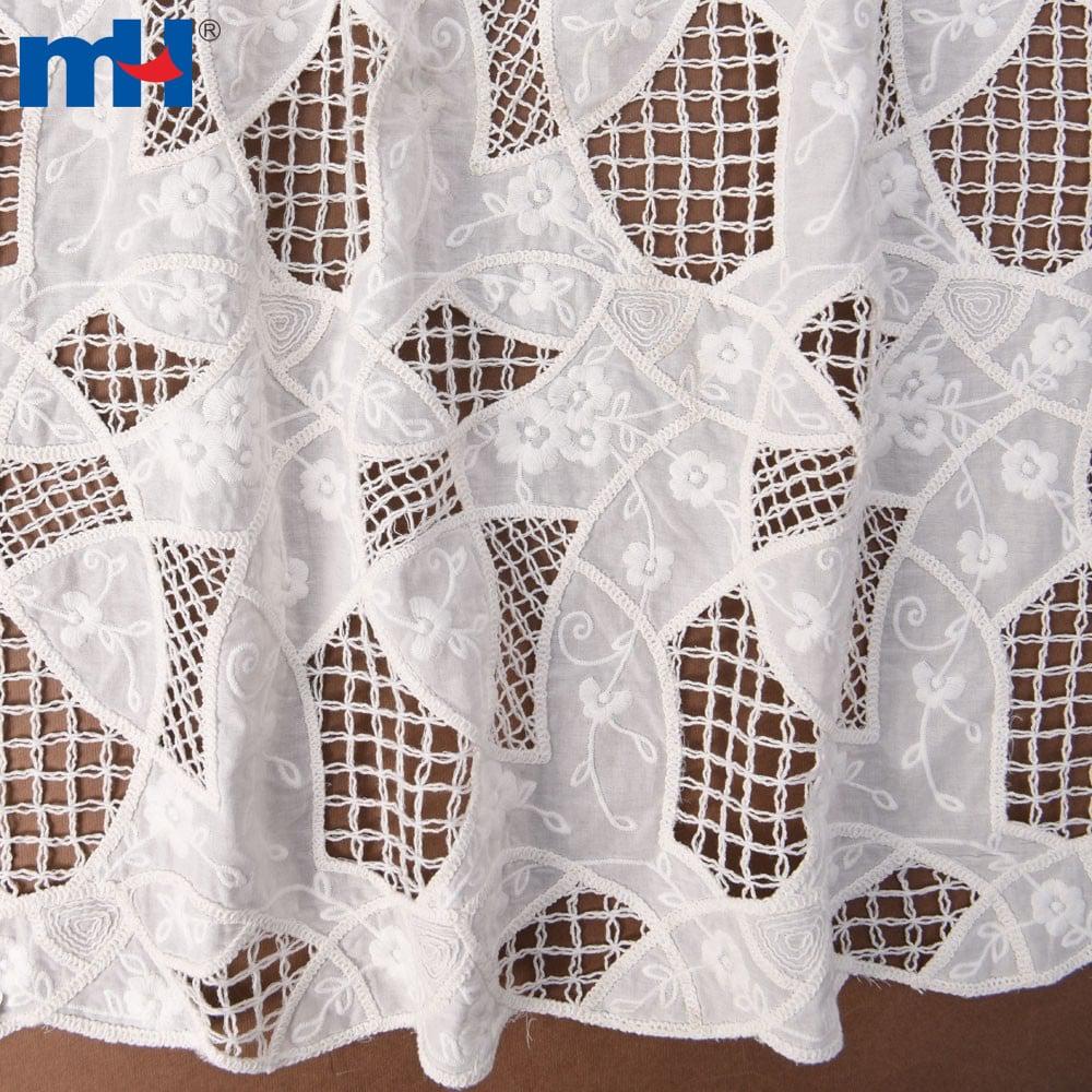 Pamuk işlemeli dantel kumaş