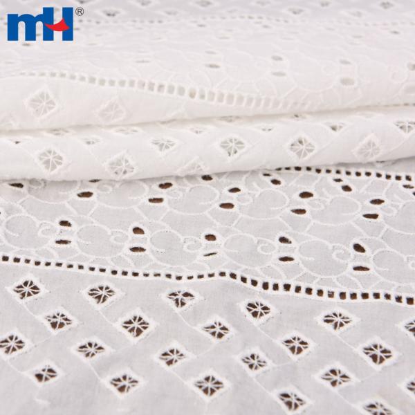 Tissu en dentelle de coton brodé