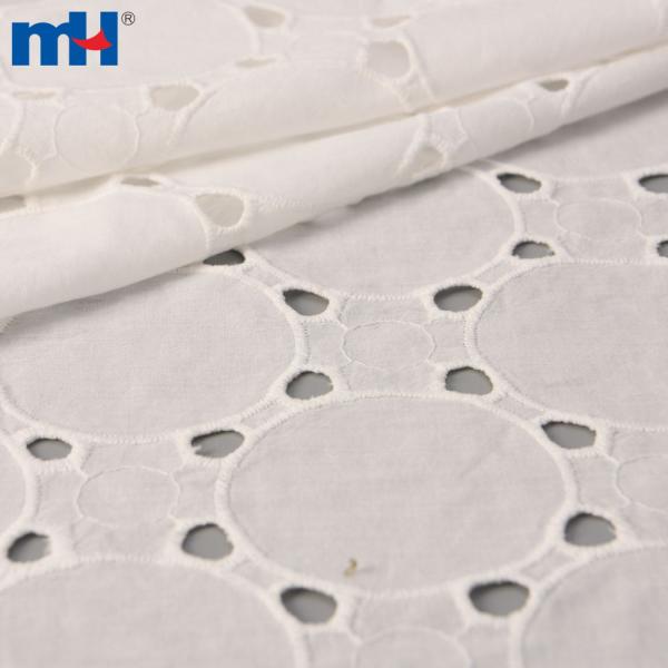 Tissu en dentelle de coton brodé
