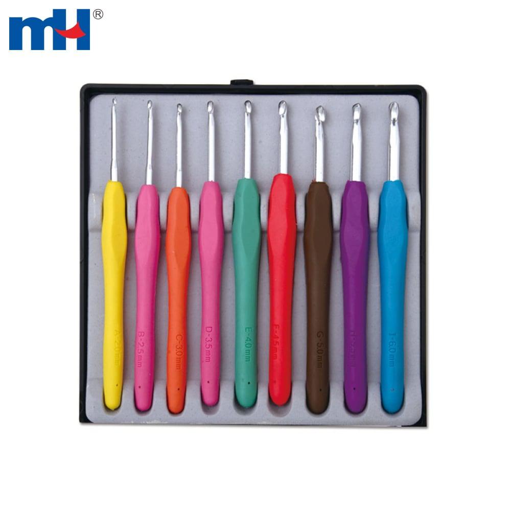 Juego de agujas de tejer TPR de aluminio.