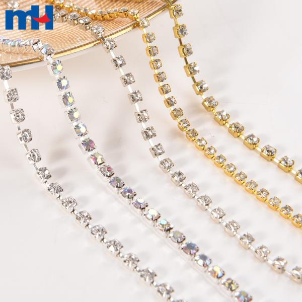 Cucire il rivestimento della catena di strass di cristallo