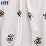 İşlemeli pamuklu poplin kumaş