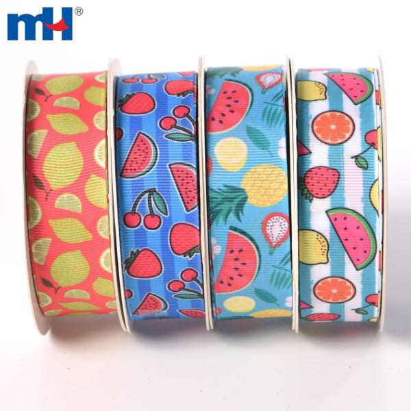 Printed grosgrain ribbon