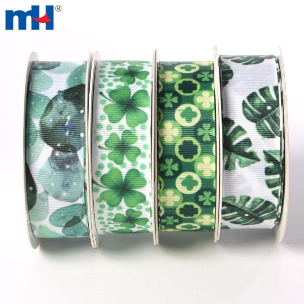 Printed grosgrain ribbon
