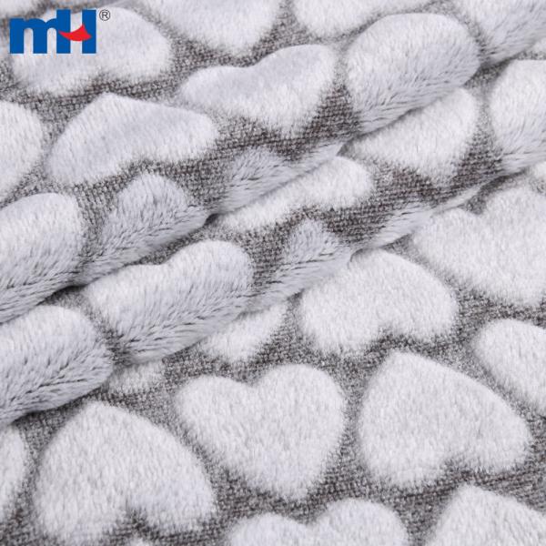 Double sided heart cut flannel fleece - soft and elegant