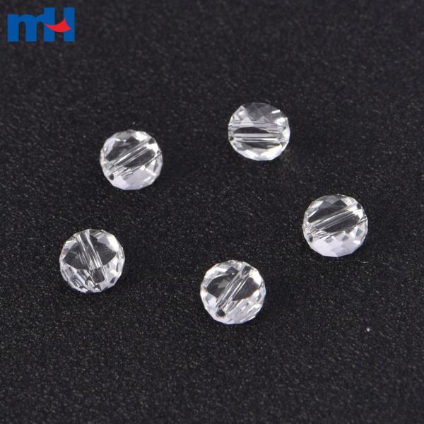 Clear round crystal Czech glass beads