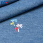 Embroidered denim fabrics