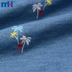Embroidered denim fabrics