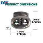 Two-hole plastic cord lock with end toggle switch