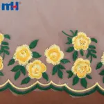 Organza z haftem kwiatowym
