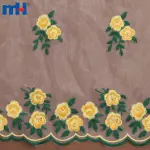 Organza z haftem kwiatowym